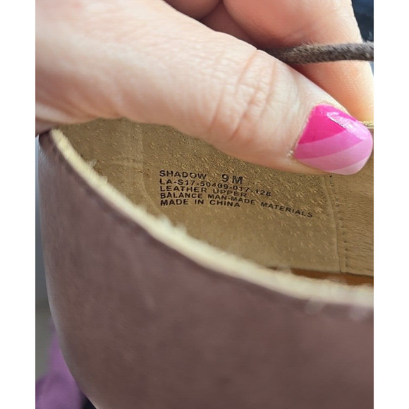 Latigo Shadow Purple Leather Open Toe Lace Up Wedge Sandals Womans Size 9M - Picture 6 of 6